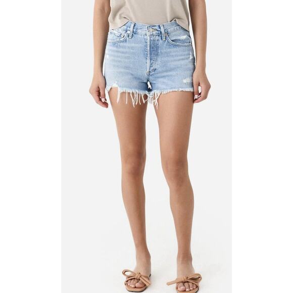 Agolde Pants - AGOLDE Shorts Womens 27 Parker Vintage Cut Off Blue Denim Distressed Button Fly